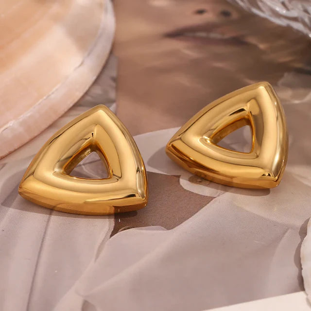 Pendientes Triángulo Dorado