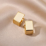 Pendientes de aro cuadrados geométricos para mujer, aretes de acero inoxidable de Color dorado, tendencia 2024, joyería Piercing, regalo de boda