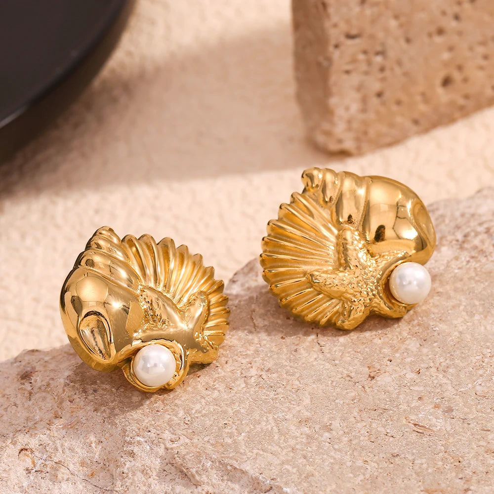 Pendientes de concha de perla