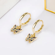 100% pendiente de diamante Natural de oro de 14 quilates para Mujer Aros Mujer Oreja oro puro de 14 quilates joyería de piedras preciosas de diamante Mujer