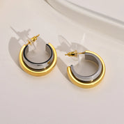 Pendientes de aro minimalistas elegantes en forma de C para mujeres, mamás y niñas, nuevas delicadas cadenas de acero inoxidable, pendientes con pasador, joyería 2023