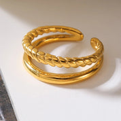 Anillo de oro ajustable apilable